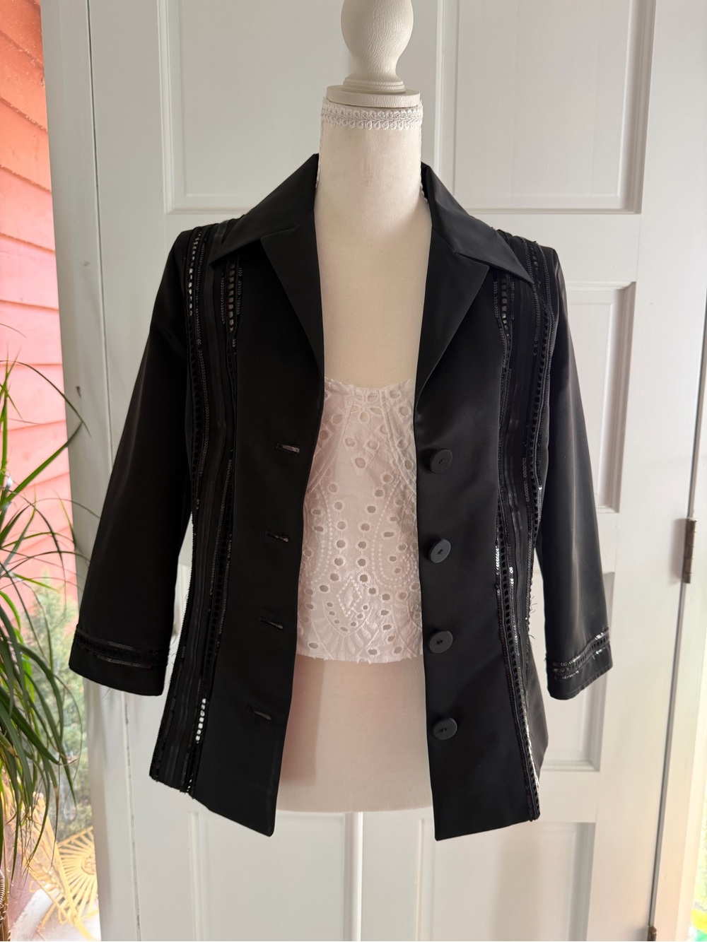 Gianfranco Ferré Black Tailored Button-Front Blazer